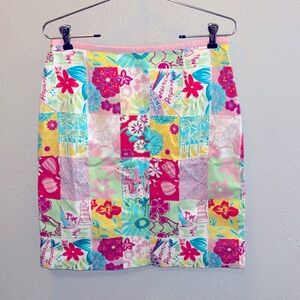 Island Republic Patchwork Skirt Tropical Summer Print Women’s Size 10 Petite